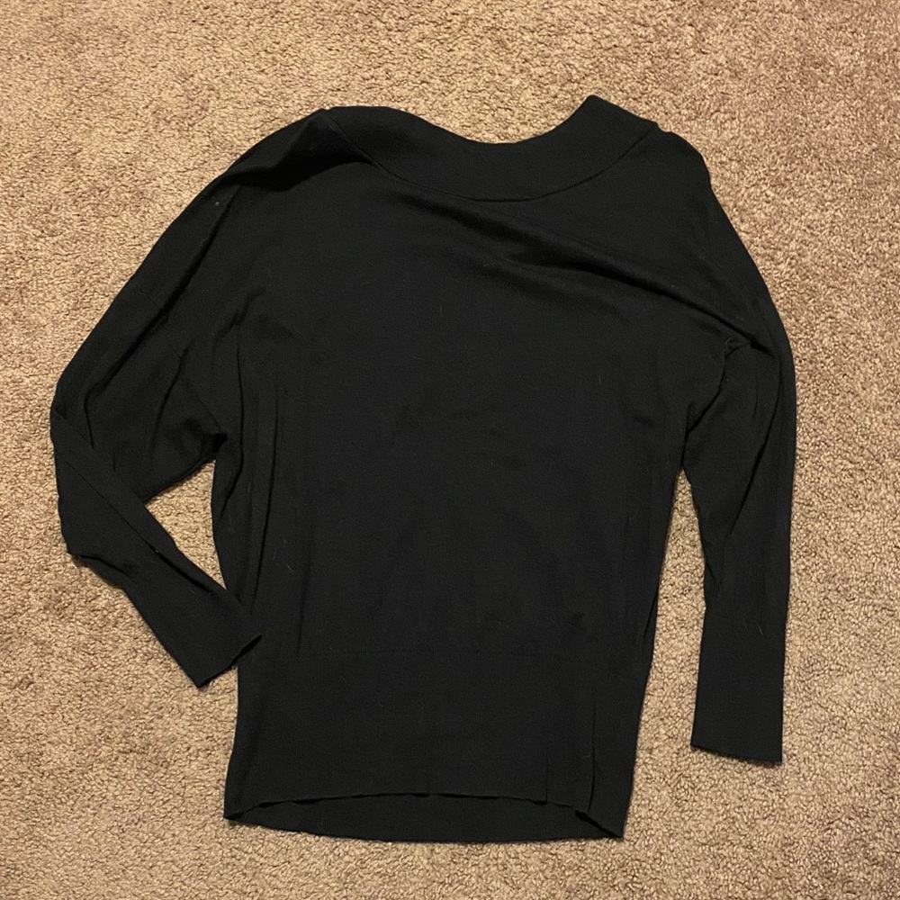 Express black oversized boatneck sweater